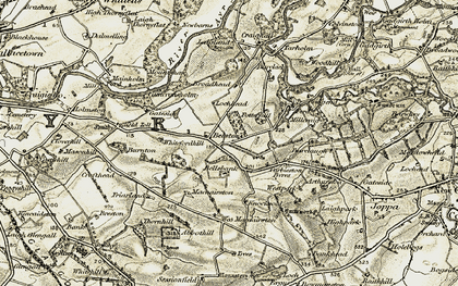 Old map of Bridgend Mains in 1904-1906