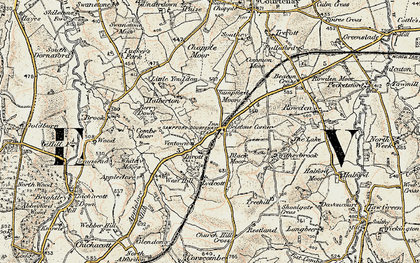Old map of Belstone Corner in 1899-1900