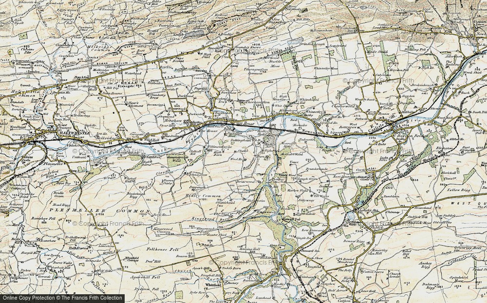 Old Map of Historic Map covering Beltingham Burn in 1901-1904