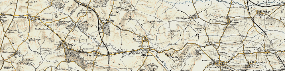 Old map of Belton-in-Rutland in 1901-1903