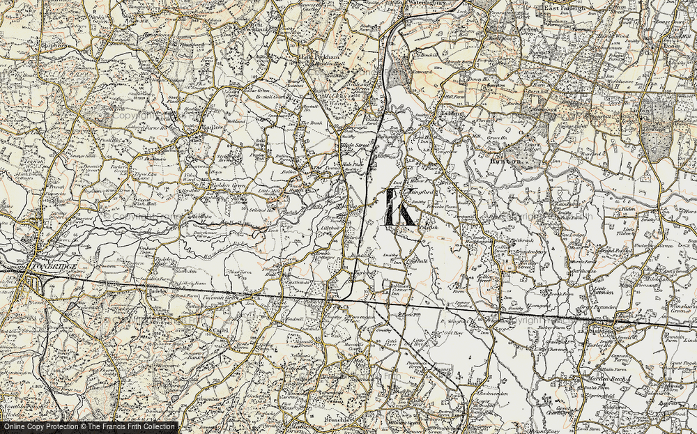 Old Map of Historic Map covering Lily Hoo in 1897-1898