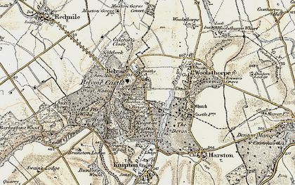 Old map of Belvoir Castle in 1902-1903