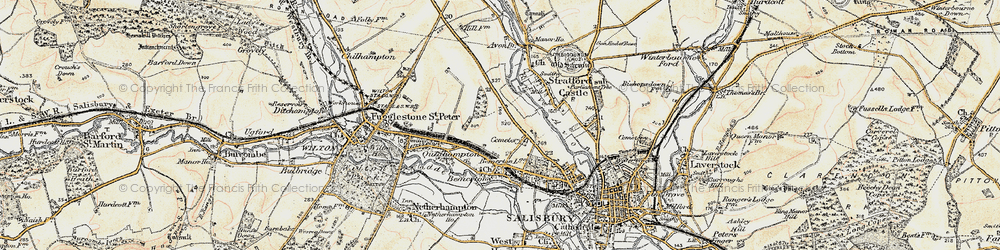 Old map of Bemerton Heath in 1897-1898