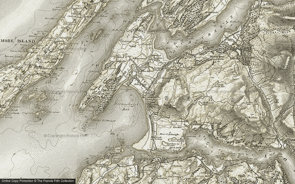 Old Map of Benderloch, 1906-1908 in 1906-1908