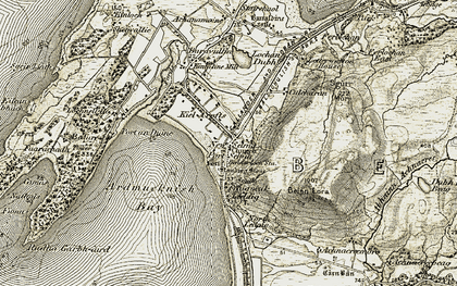 Old map of Benderloch in 1906-1908