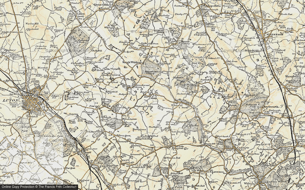Old Map of Bendish, 1898-1899 in 1898-1899