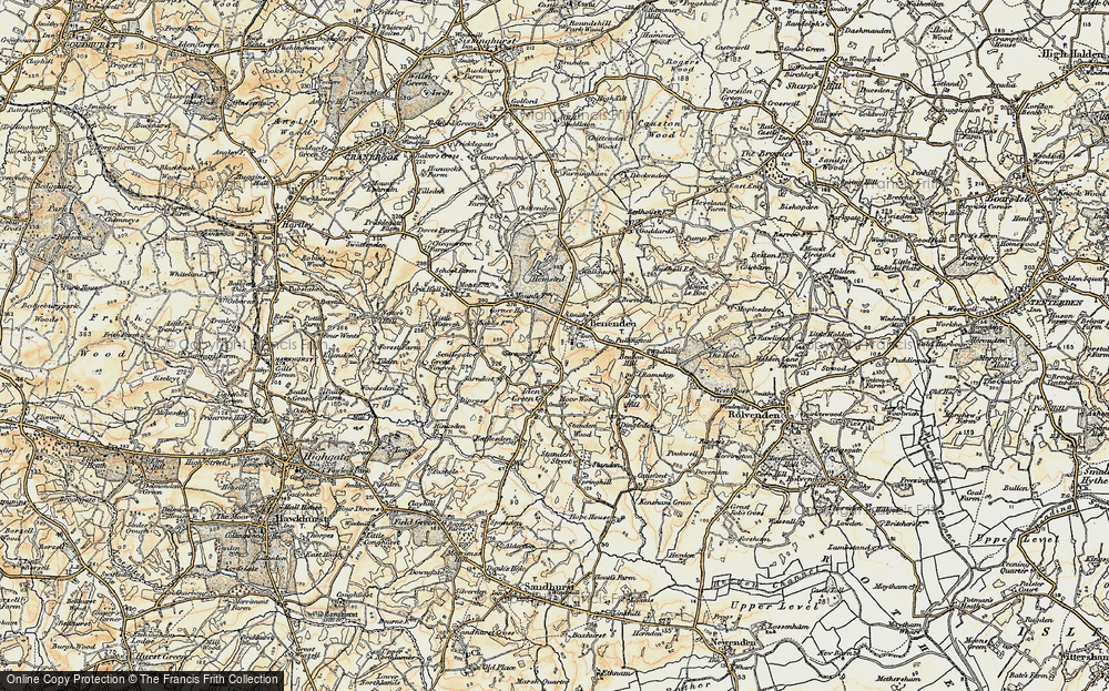 Old Map of Historic Map covering Benenden School in 1898