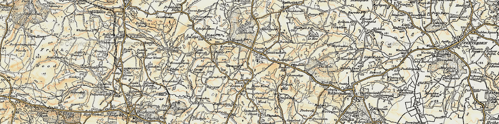 Old map of Benenden in 1898