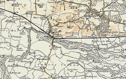 Old map of Benfleet Creek in 1897-1898