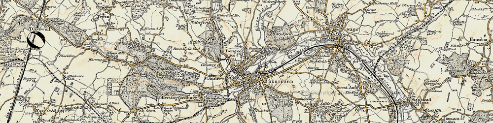 Old map of Bengeo in 1898