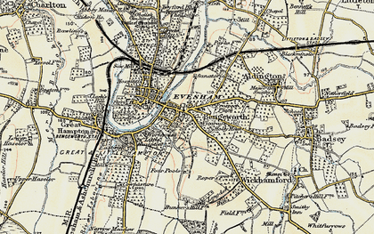 Old map of Bengeworth in 1899-1901