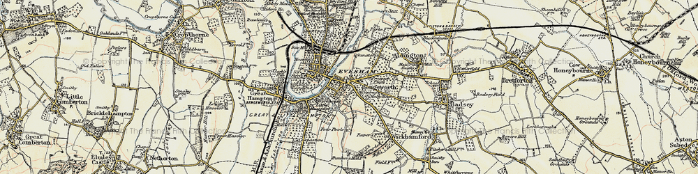 Old map of Bengeworth in 1899-1901