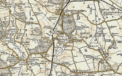 Old map of Benhall Green in 1898-1901