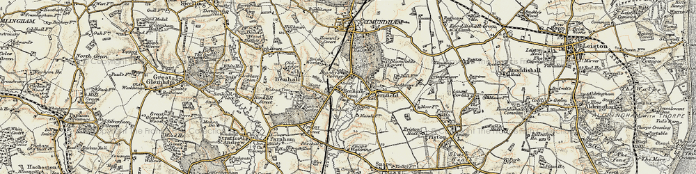 Old map of Bigsby's Corner in 1898-1901