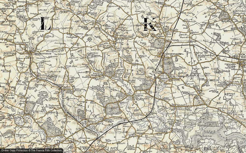 Old Map of Benhall Street, 1898-1901 in 1898-1901