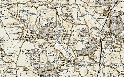 Old map of Benhall Place in 1898-1901