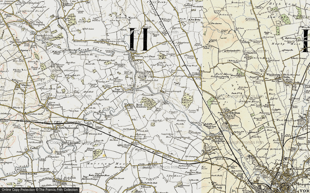 Old Map of Historic Map covering Beningbrough Grange in 1903-1904