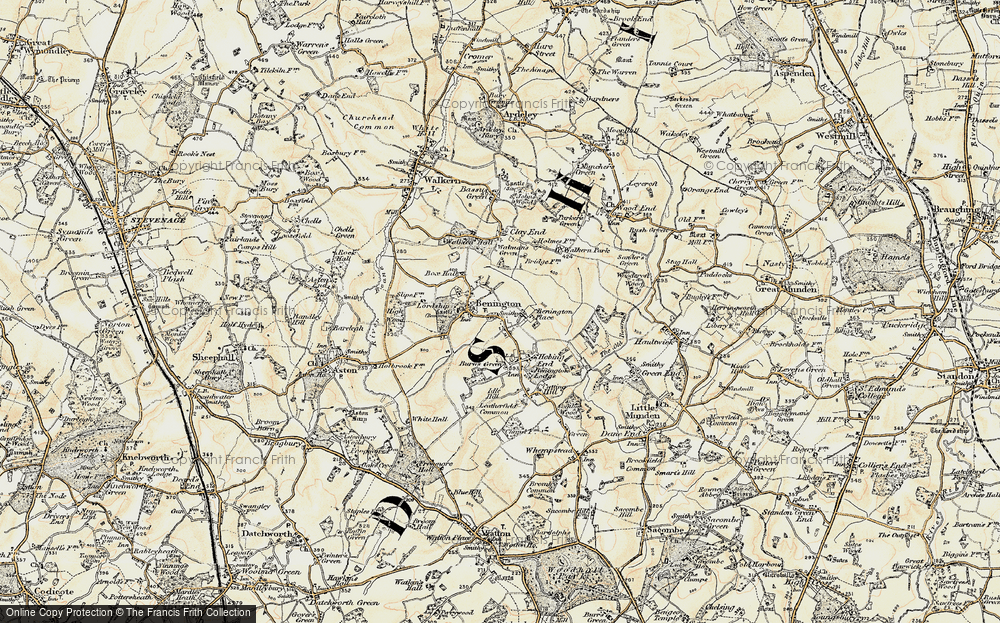 Old Map of Benington, 1898-1899 in 1898-1899
