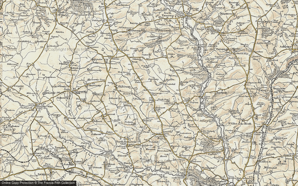 Old Map of Bennacott, 1900 in 1900