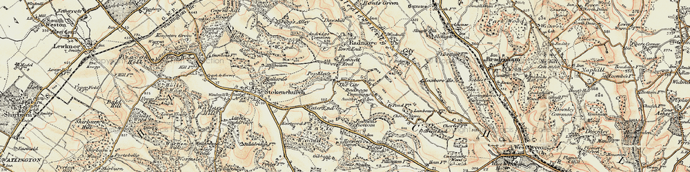Old map of Bennett End in 1897-1898
