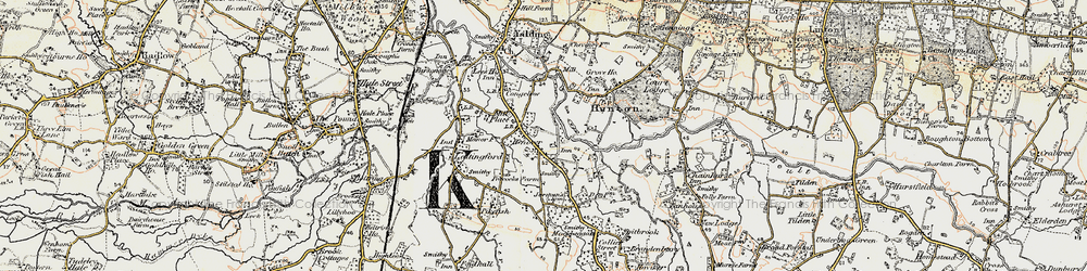 Old map of Benover in 1897-1898