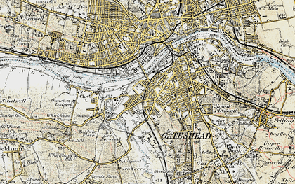 Old map of Bensham in 1901-1904