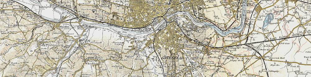 Old map of Bensham in 1901-1904