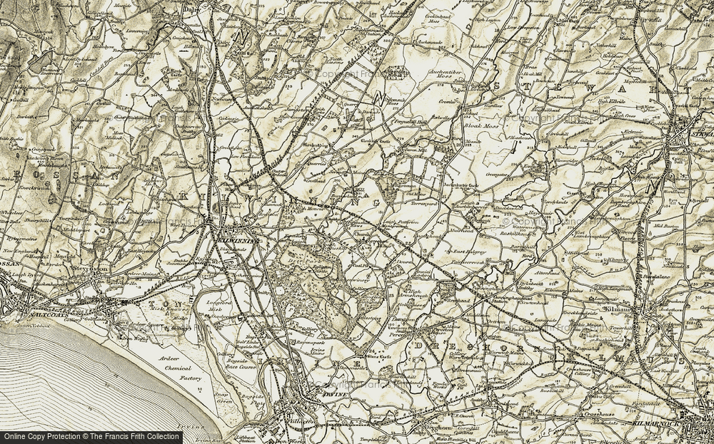 Old Map of Historic Map covering Burrowland in 1905-1906