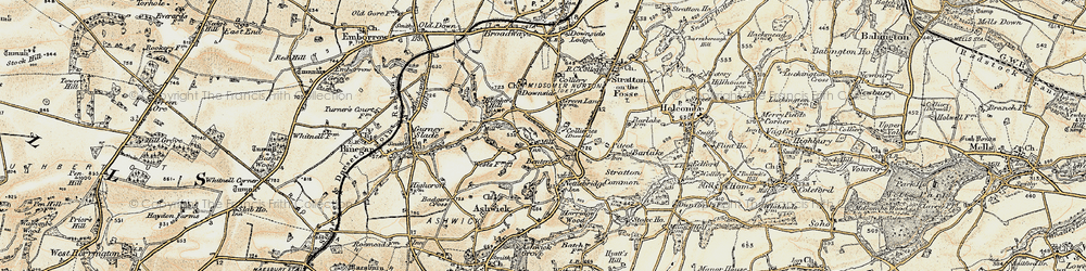 Old map of Benter in 1899
