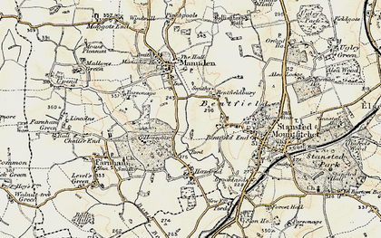 Old map of Bentfield Bury in 1898-1899