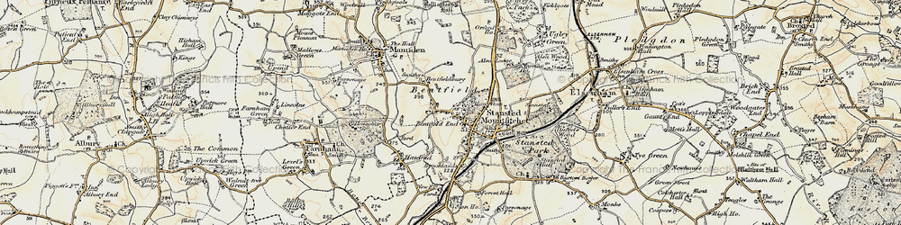 Old map of Bentfield Green in 1898-1899