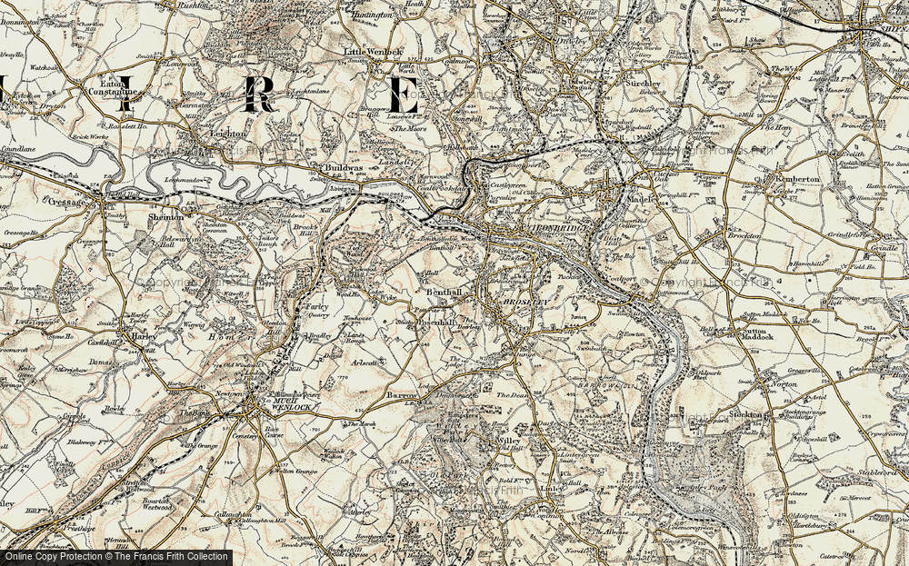 Old Map of Benthall, 1902 in 1902