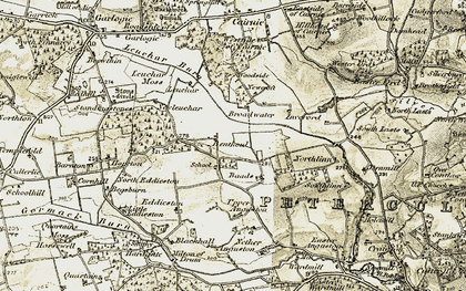 Old map of Leuchar Moss in 1908-1909