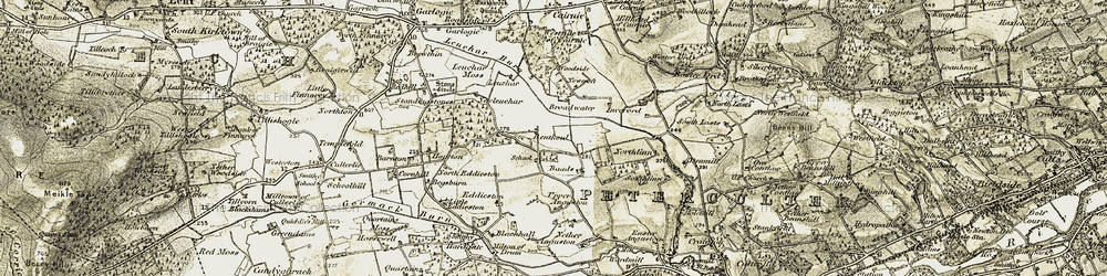 Old map of Baads in 1908-1909