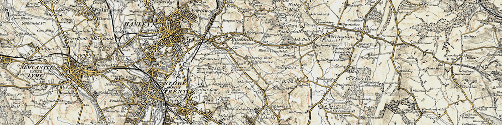 Old map of Bentilee in 1902
