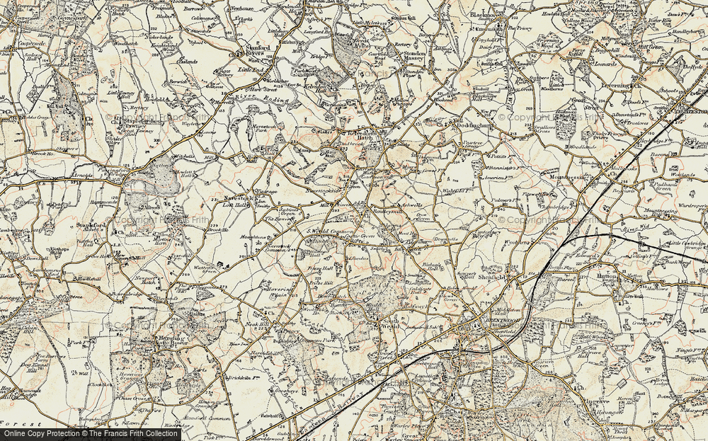 Old Map of Historic Map covering Ashwells in 1898