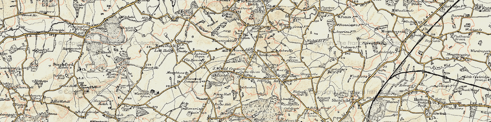 Old map of Ashwells in 1898