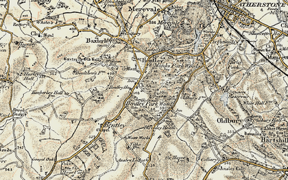 Old map of Bentley in 1901-1902