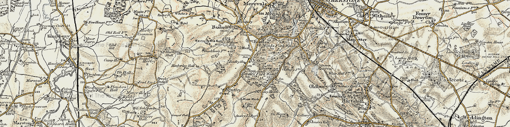 Old map of Bentley in 1901-1902