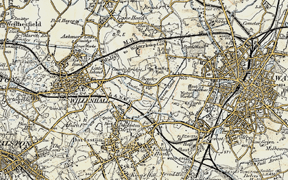 Old map of Bentley in 1902