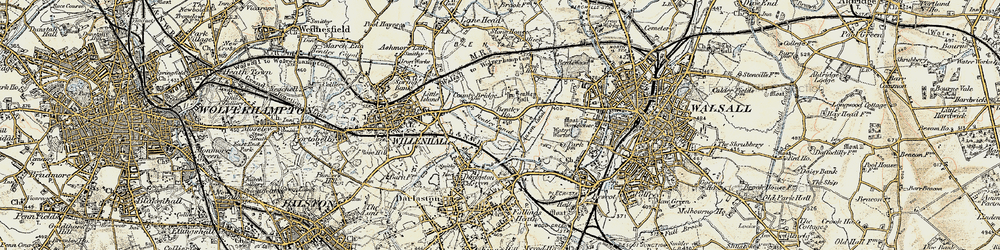 Old map of Bentley in 1902
