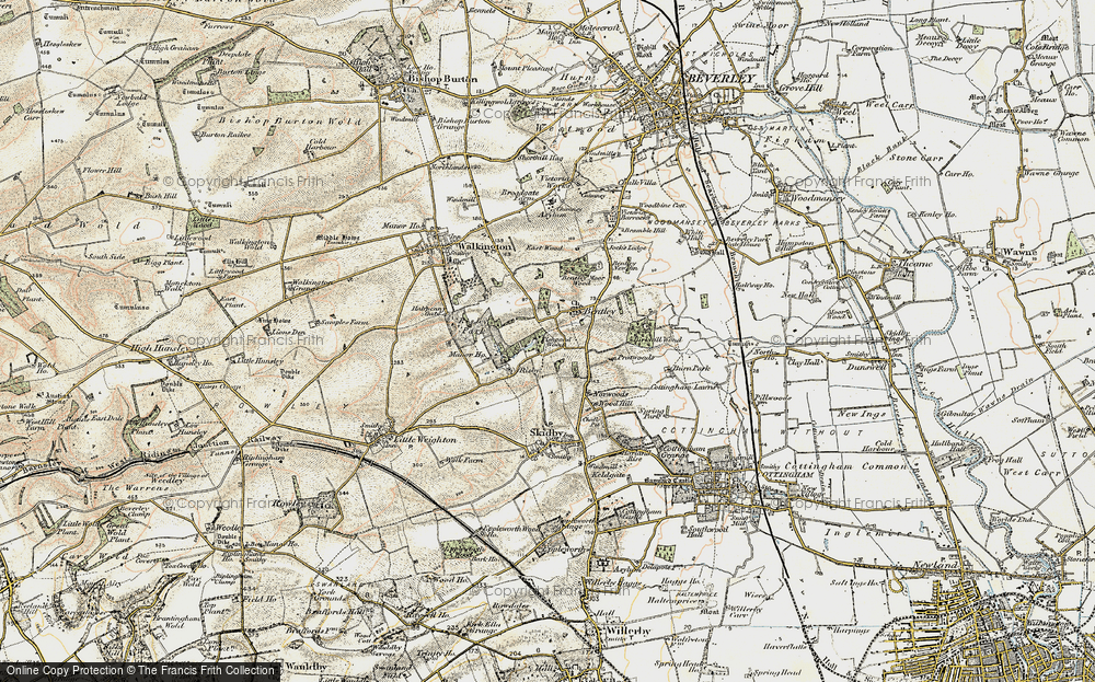 Old Map of Historic Map covering Birkhill Wood in 1903-1908