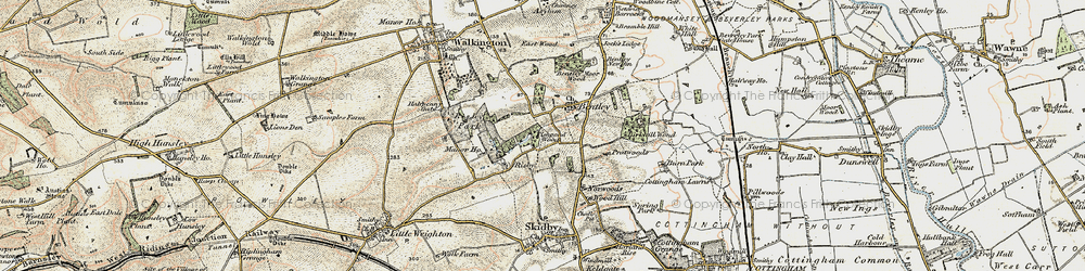 Old map of Bentley in 1903-1908