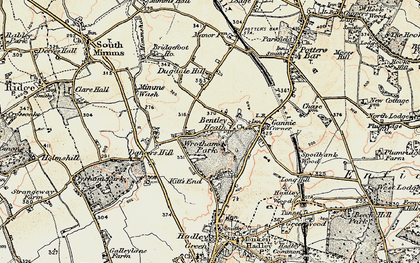 Old map of Bentley Heath in 1897-1898