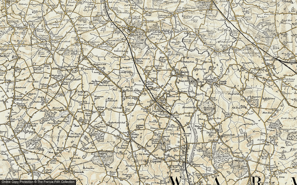 Old Map of Bentley Heath, 1901-1902 in 1901-1902