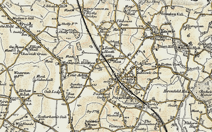 Old map of Bentley Heath in 1901-1902