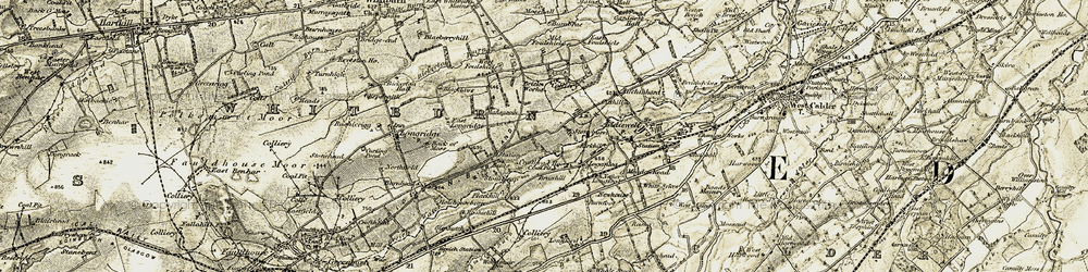 Old map of Bents in 1904-1905