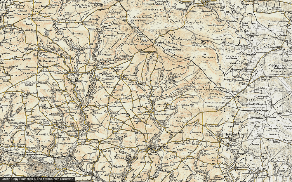 Old Map of Historic Map covering West Yarde in 1900