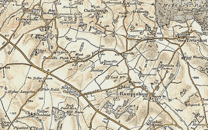 Old map of Toller Down Gate in 1899