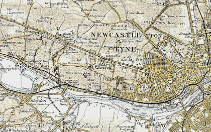 Old map of Benwell in 1901-1904